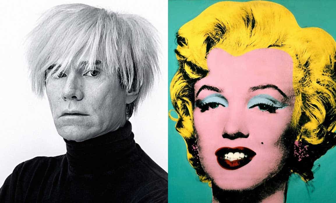 Andy Warhol and his silk screen print 'Marilyn'.